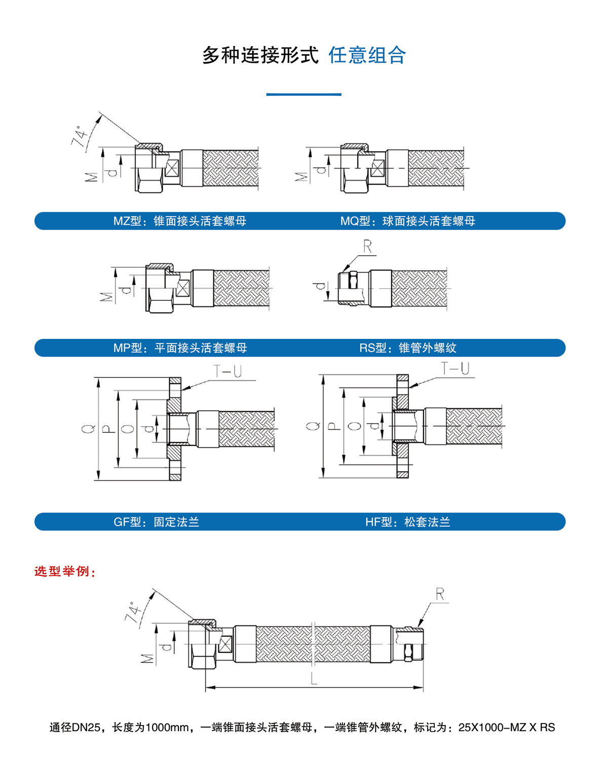 昌盛金属软管连接形式